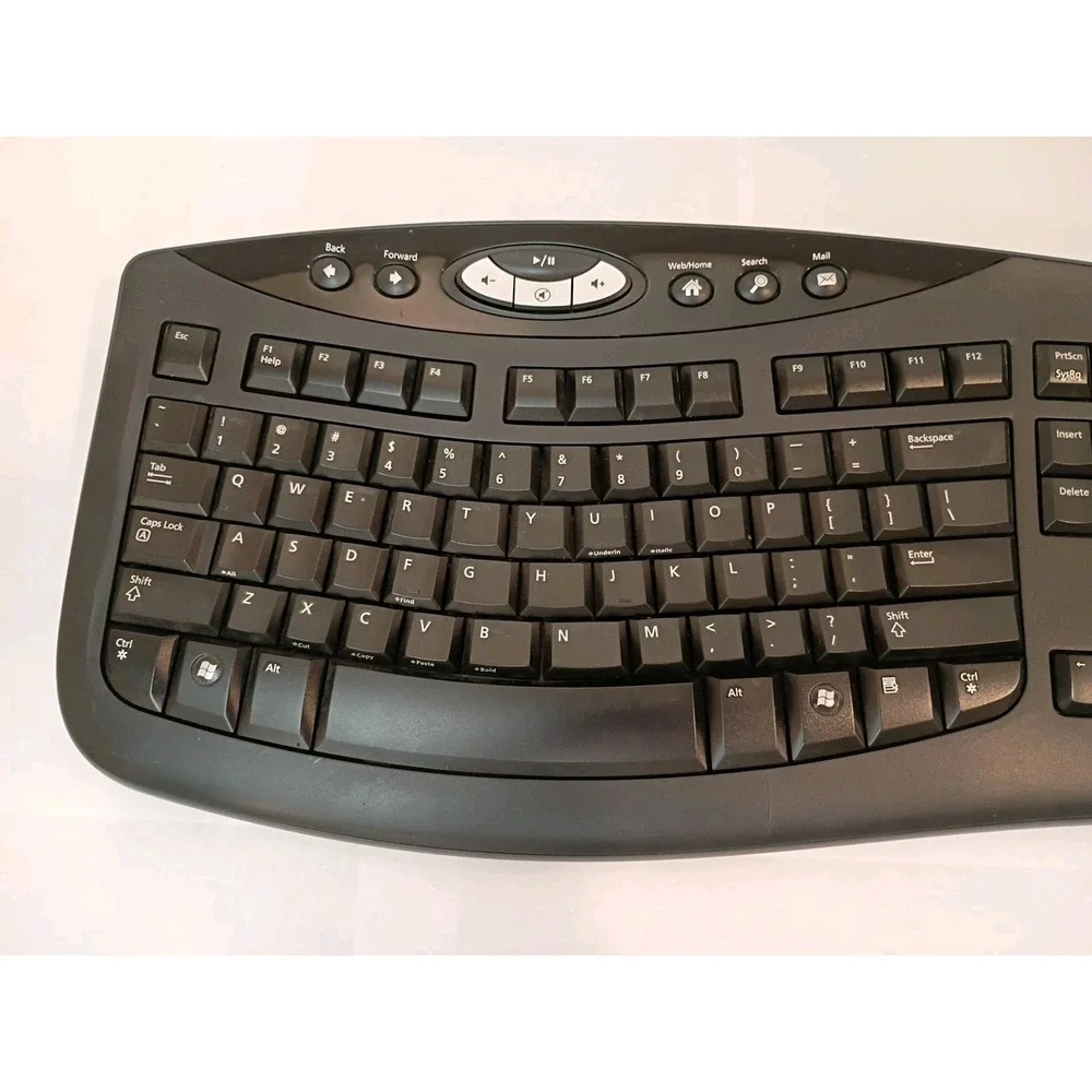 Microsoft Comfort Curve Keyboard 2000 v1.0 USB Wired Ergonomic KU-0459 - TESTED - Picture 2 of 5